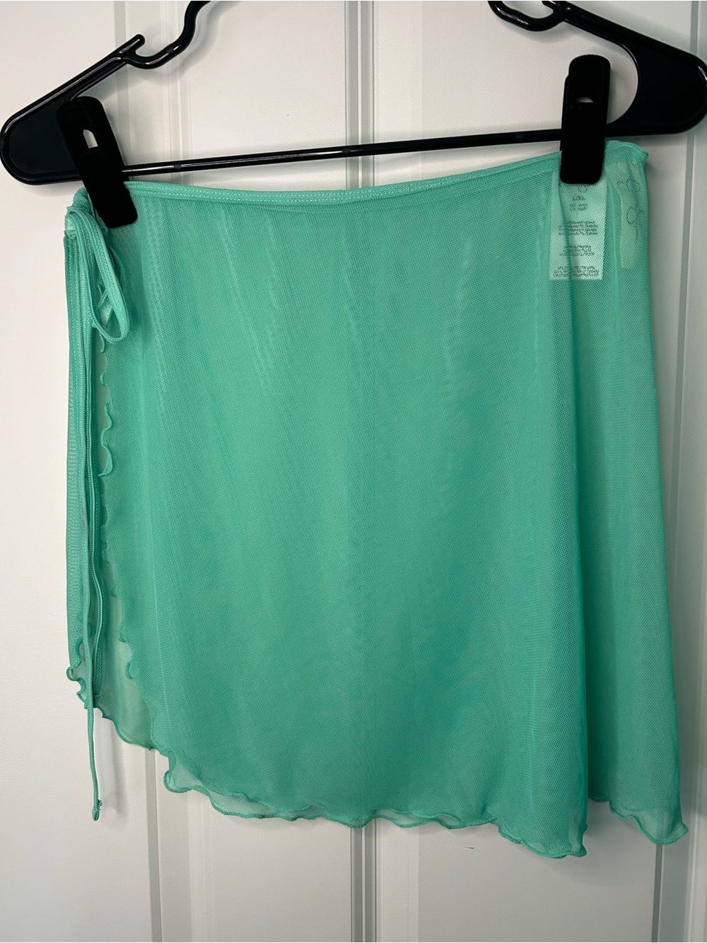 Jessica Simpson Green Sheer Swim mesh Coverup Sarong size L/XL ruffle trim